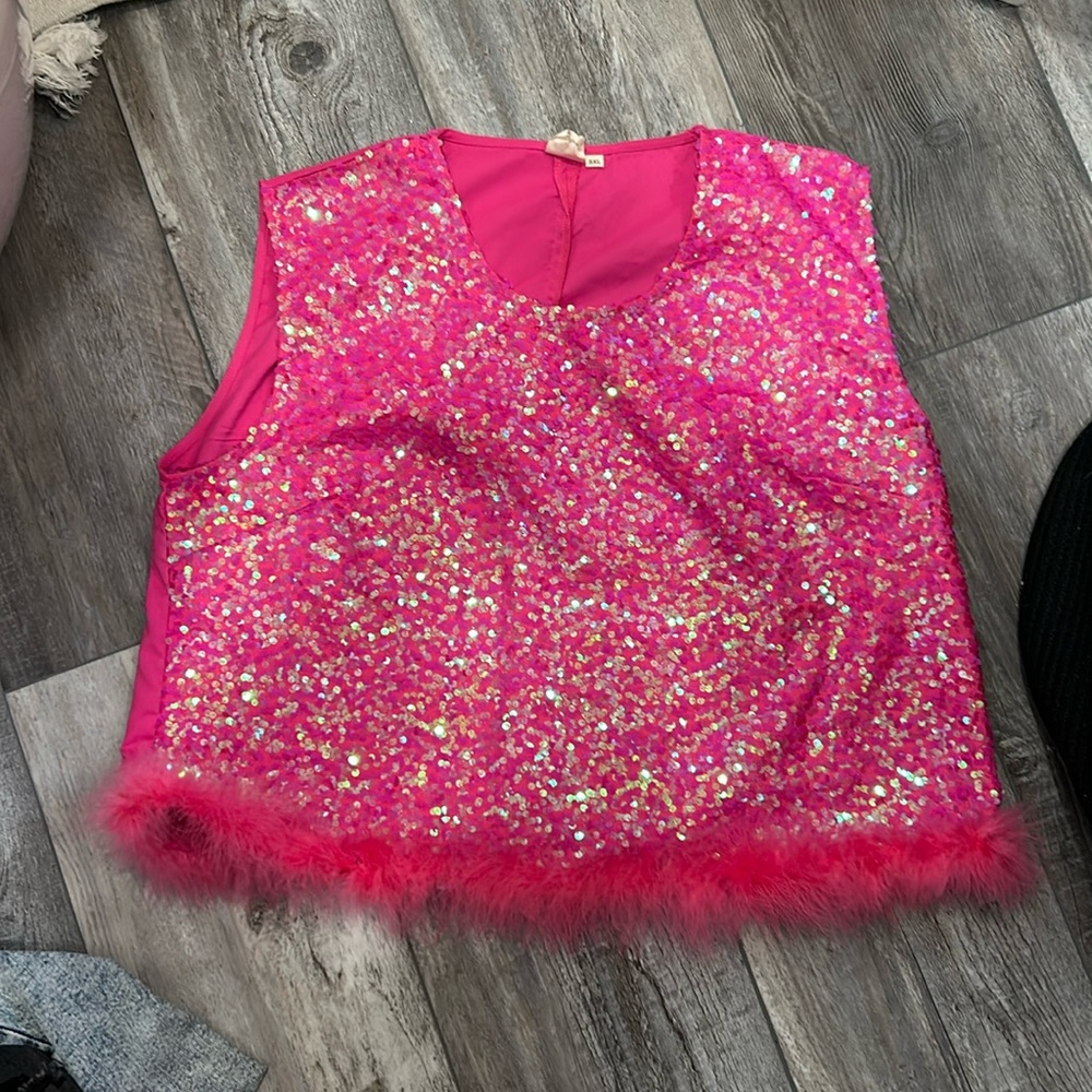 Pink sequence top